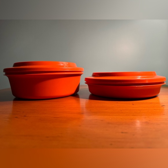 Vintage Tupperware Burnt Orange Seal-N-Serve 4-Piece SET - Picture 2 of 12